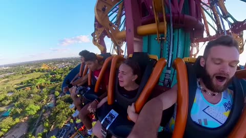 Range Of Emotions On Drop Tower Ride