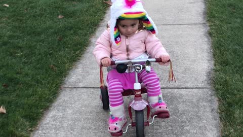 Pedaling My Tricycle For The First Time