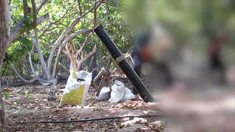 Mortar lava used by the Al-Quds Brigades