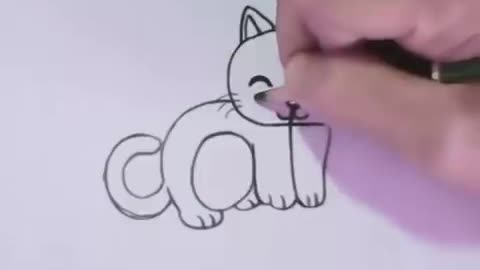 Turn the word "cat" into a cat drawing!!