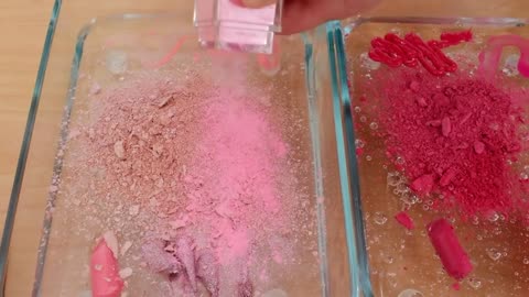 Mixing Makeup Eyeshadow Into Slime! Light Pink vs Hot Pink Special Series 42 Sat