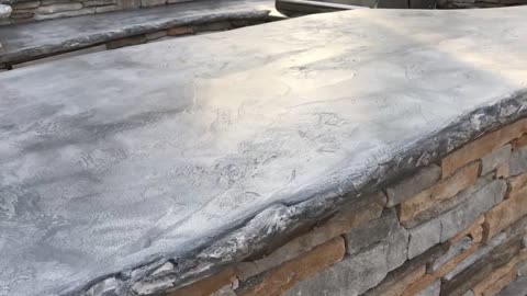 custom concrete bbq area