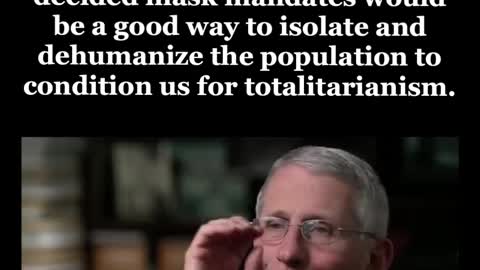 Dr. Fauci telling the truth on masks before his globalist handlers instructed him otherwise