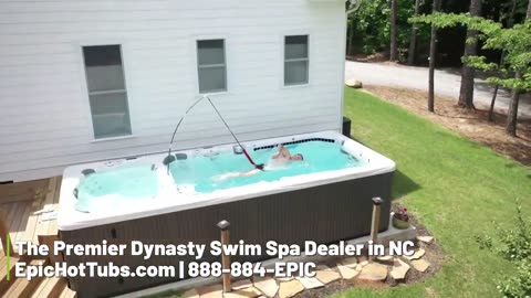 Dynasty Swim Spas in NC | Ultimate Exercise Spas + Swim Spa Tether Demo