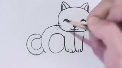 How to turn Cat words into a cartoon cat for KIDS