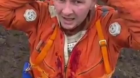 Russian Pilot captured after his aircraft was shot down near Mykolaiv, Ukraine