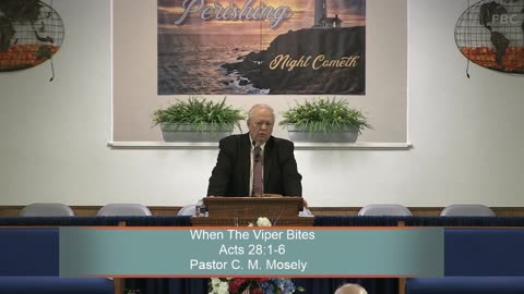 Pastor C. M. Mosely, When The Viper Bites, Acts 28:1-6, Sunday Evening, 6/18/2023