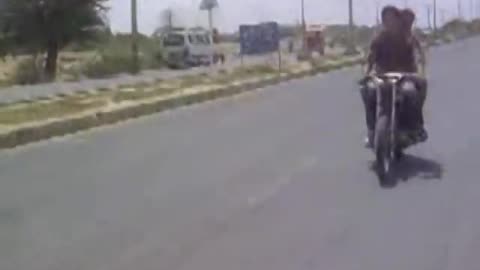 Bike crash while doing stunt