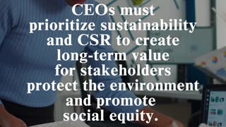 CEO Global Strategies: Focus on sustainability and corporate social responsibility (CSR)