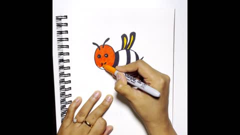 How To Draw A Honeybee | Easy Honeybee Drawing
