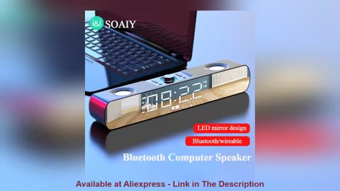 ⚡️ SOAIY multimedia bluetooth speaker subwoofer with LED display Clock soundbar for TV computers