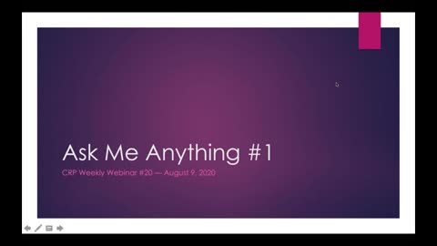 Weekly Webinar #20 - Ask Me Anything