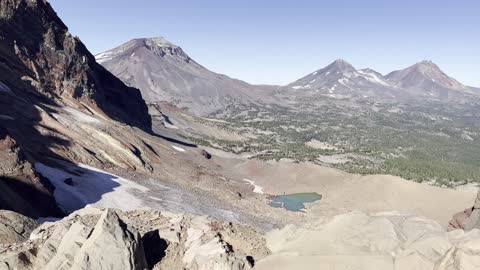 PANORAMA of Legendary Bend Glacier & Three Sisters Mountains – No Name Lake & Broken Top – 4K