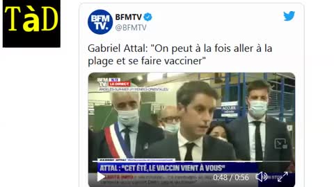 Gabriel ATTAL ment sur le nombre de vaccinés et dit "pas de risque à se faire vacciner"