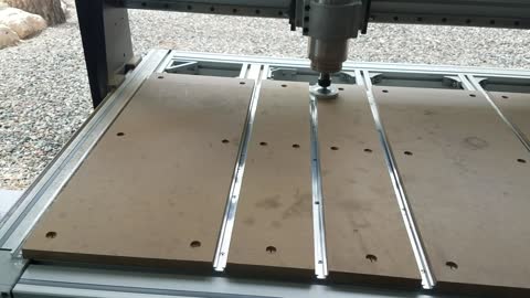 Cutting the Spoilboard with a Homemade Cutter, and Walk Around