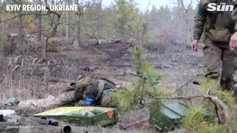 Rare footage from the frontline as Ukrainian troops battle with Russian troops near Kyiv