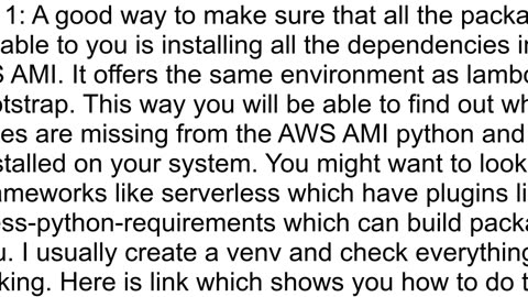 AWS Lambda Python No module named pkg_resources