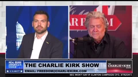 Jack Posobiec filling in for Charlie Kirk invites Bannon on.