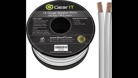 Review: 18AWG Speaker Wire, GearIT Pro Series 18 AWG Gauge Speaker Wire Cable (100 Feet / 30.48...