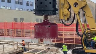 Driiling Caisson at Bryn Mawr CTA Station Chicago