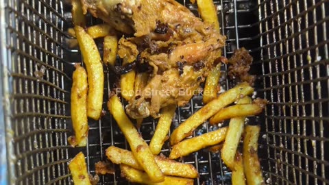 Chicken Wings, Liver, Fries StreetFood #ChickenWings #Liver #Fries #Foodie #StreetEats