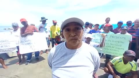 Pescadores bloquearon obras de Protección Costera