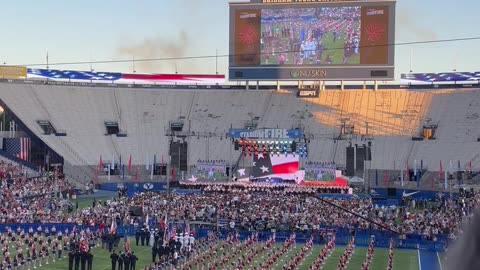 Firework Hit Cheerleader at Stadium of Fire on 4th of July