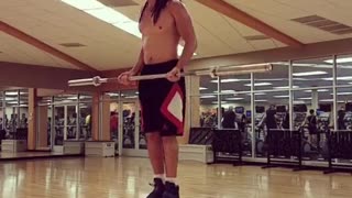 Man Shows off Some Serious Balancing Skills in the Gym