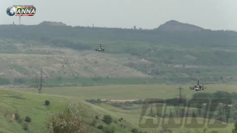 ANNA News: Flights of Russian Mi-8 and Ka-52 helicopters near the front line in the LPR