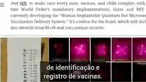 Bill Gates mostrando a vacina de mRNA ( inoculação)