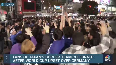 Japanese Soccer Fans Erupt In Celebration After World Cup Upset Over Germany