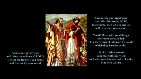 Psalm 17 v14-15 of 15 "Save me by your right hand from all such people, LORD" Words are on the right