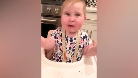 Try Not To Laugh : Baby Eating Fruit For The First Time | Funny baby video18
