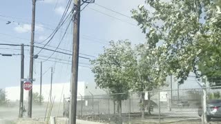 Family Watches Dust Devil Form in San Antonio