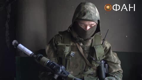 Russia. The positions of the sniper of the Wagner PMCs in Bakhmut.