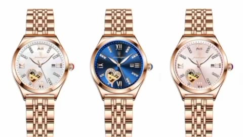 POEDAGAR Women's rose gold watch