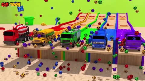 Balls Truck | Learn Colours With Street Vehicles l Car Videos For Kids