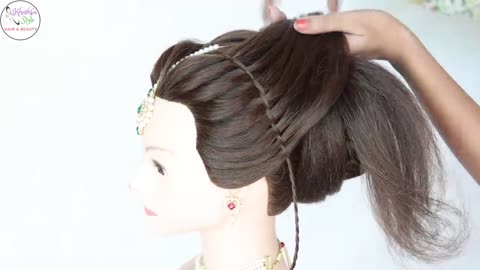 elegant juda hairstyle for woman hairstyle for saree mp4.