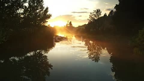 misty river scenery