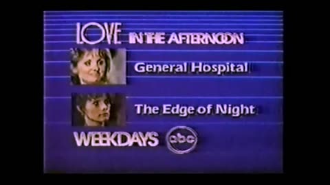 January 21, 1983 - Promos for 'General Hospital' & 'The Edge of Night'