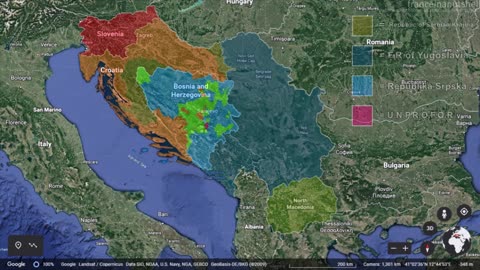 The Breakup of Yugoslavia in 30 seconds using Google Earth
