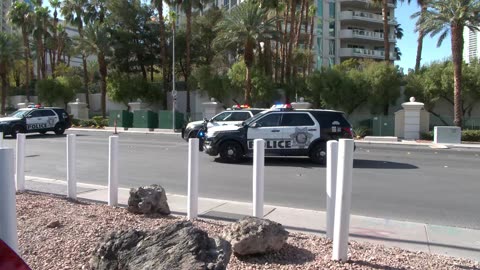 Smoke billows from Fontainebleau Las Vegas rooftop hotel