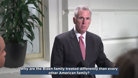 Speaker McCarthy: Why Does the Biden Family Get Special Treatment from the IRS?