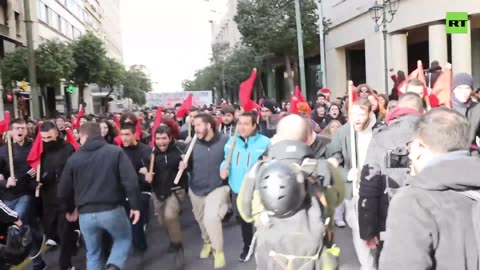 Students clash with Athens police over privatization of education