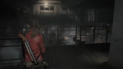 Resident Evil 2 Claire A 13_ Birkin 2nd boss fight as Claire_ Sherry infected _ cable car