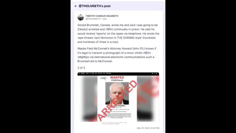 WTF!!!!! CANADIAN FELON SENT CHILD R#!! PIC TO FIELD MCCONNELL, PLUM CITY, WISCONSIN