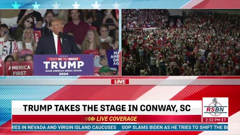 HUGE USA chant breaks out as President Trump takes the stage in Conway, South Carolina
