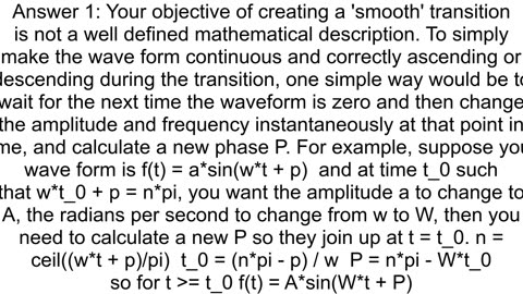 Generating a smooth sine wave transition from one set of value to another with Javascript