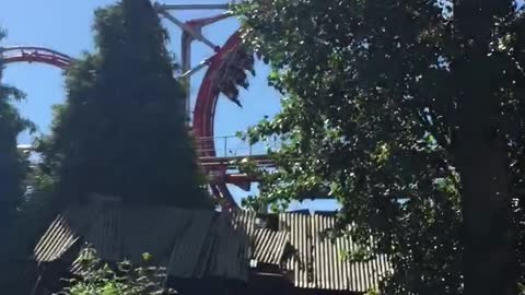 Roller Coaster Stuck Upside With Riders