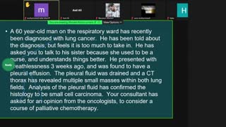 ST4.Talk to the daughter of a 60 year old man who is diagnosed with lung cancer stage IV